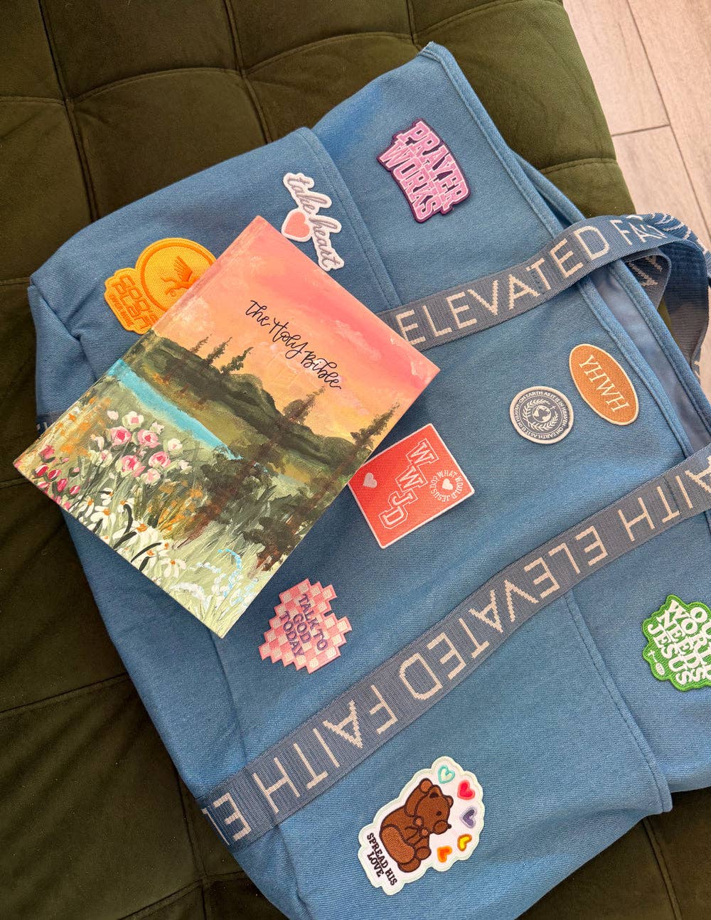 The Large Everyday Denim Tote Patch Kit