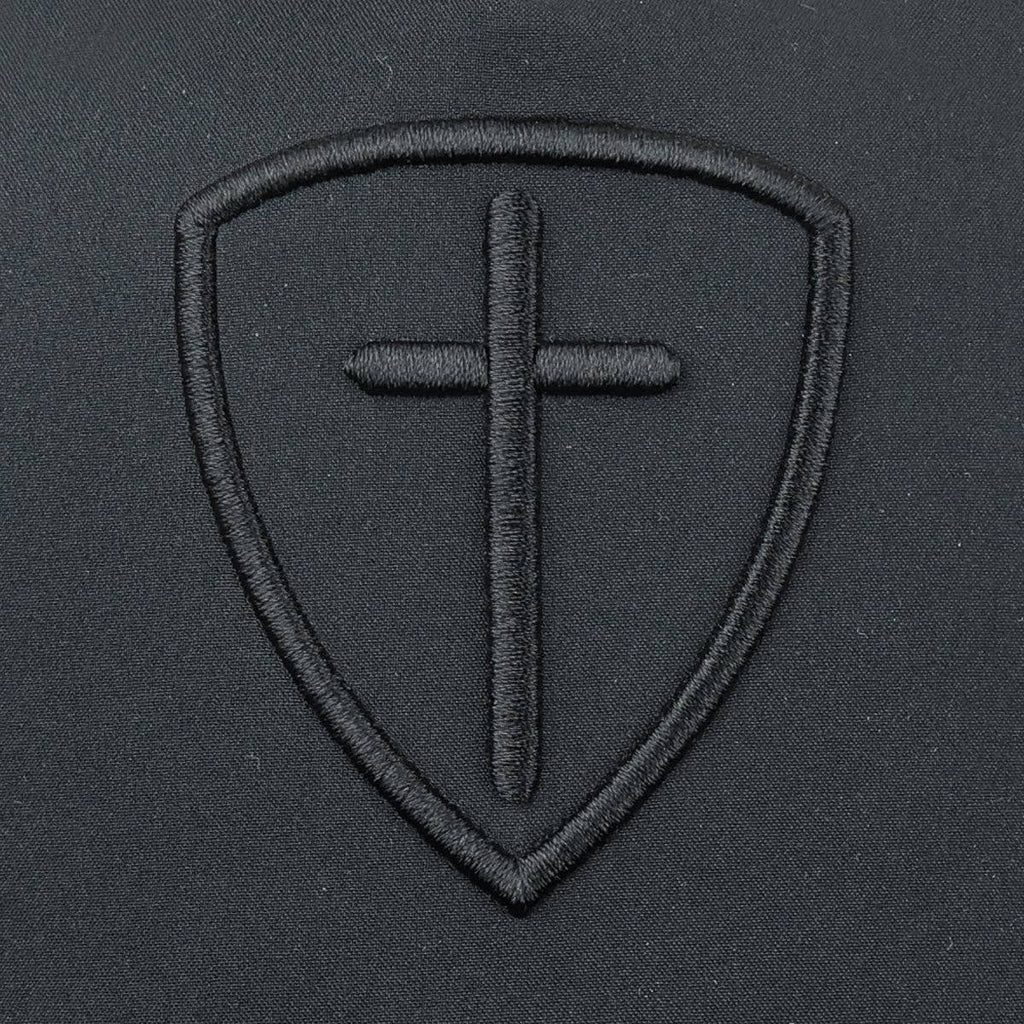 Mens Cap Black Cross And Shield